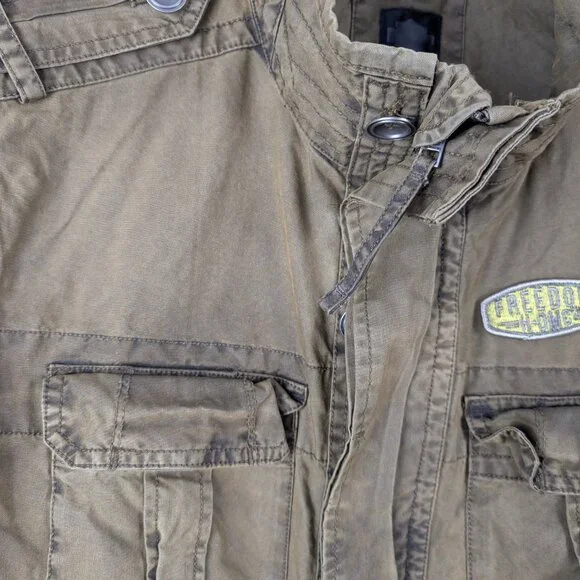 Harley Davidson Men's XL Patch Cargo Casual Jacket Dark Olive